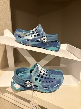 Joybees Clogs Blue Kids Toddler Infant Sz 4/5 SlipOn Comfort Sandals Lightweight